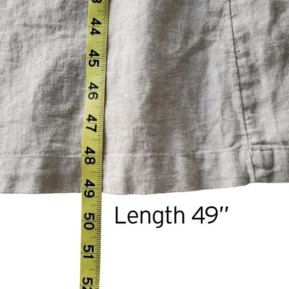 Fit & Flare Sleeveless Linen-Blend Midi Dress Color: Flax Linen XL - Picture 13 of 14